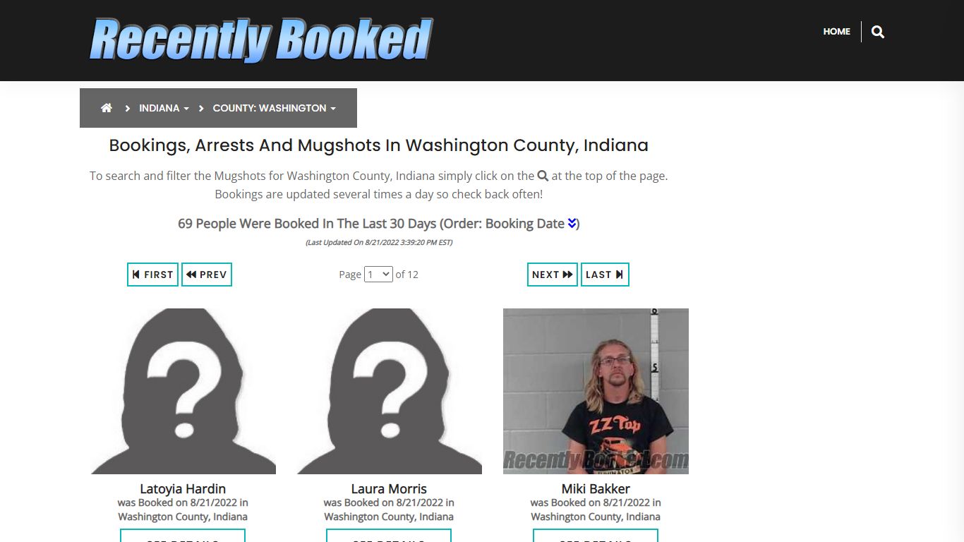 Bookings, Arrests and Mugshots in Washington County, Indiana